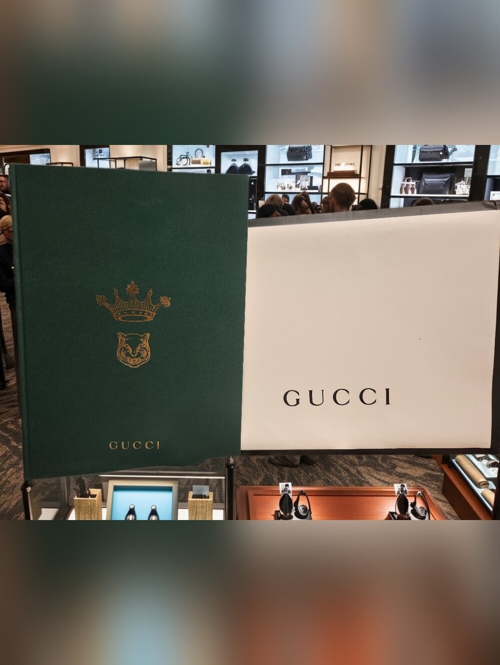Gucci Green Sketchbook With White Branded Box